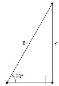 What is the value of x?  question 7 options:  4 43√&lt;