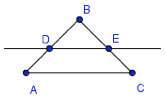 If triangle abc is dilated by a scale factor of three about the center of the triangle, dilated line