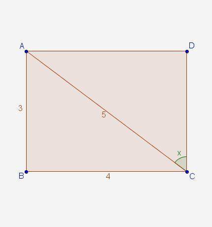 In the diagram, rectangle abcd is split in half by . what is the value of tan x? pleas need it !