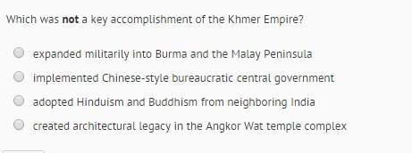 Which was not a key feature of the khmer empire?  a