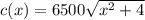 c(x)= 6500\sqrt{x^2+4}