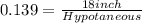 0.139=\frac{18inch}{Hypotaneous}