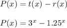 P(x)=t(x)-r(x)\\\\P(x)=3^x-1.25^x