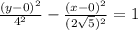 \frac{(y-0)^2}{4^2}-\frac{(x-0)^2}{(2\sqrt{5})^2} =1