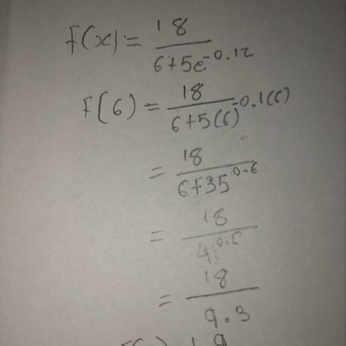What is f(6)?   enter your answer rounded to the nearest tenth in the box.