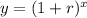 y=(1+r)^x