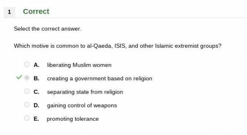 Select the correct answer. which motive is common to al-qaeda, isis, and other islamic extremist gro