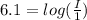 6.1=log(\frac{I}{1})