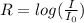 R=log(\frac{I}{I_0})