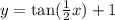 y=\text{tan}(\frac{1}{2}x)+1