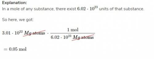 How many moles of magnesium in 4.01 * 10^22 atoms of magnesium