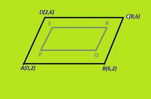 Parallelogram abcd has vertex coordinates a(0,2) b (6,2) c (8,6 and d (2,6) write a rule to find the