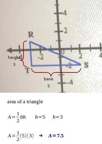 Find the area of right triangle rst