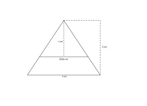 Asolid right pyramid has a square base. the length of the base edge is4 cm and the height of the pyr