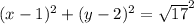 (x-1)^2+(y-2)^2=\sqrt{17}^2