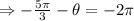 \Rightarrow -\frac{5\pi}{3}-\theta=-2\pi