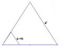 An equilateral triangle is dilated by a scale factor of 3. if a side of the original triangle is 6,