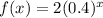 f(x)=2(0.4)^{x}