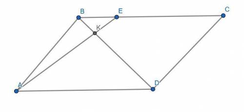 In parallelogram abcd point k belongs to diagonal bd so that bk: dk=1: 4. if the extension of ak mee