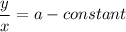 \dfrac{y}{x}=a-constant
