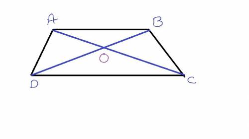 In trapezoid abcd with bases ab and dc , diagonals intersect at point o. find the length of diagonal