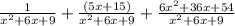 \frac{1}{x^2+6x+9}+\frac{(5x+15)}{x^2+6x+9}+\frac{6x^2+36x+54}{x^2+6x+9}