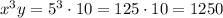 x^3y = 5^3\cdot 10 = 125\cdot 10 = 1250