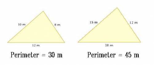The lengths of the sides of a triangle are 8m, 10m, 12m. what are the lengths of the sides of a simi