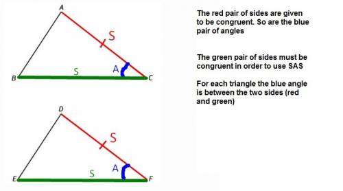 What additional information do you need to prove ∆abc ≅ ∆def by the sas postulate?