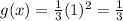 g(x)= \frac{1}{3}(1)^2=\frac{1}{3}