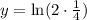 y=\ln(2\cdot \frac{1}{4})