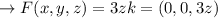 \to F(x,y,z)=3zk  = (0,0,3z)