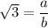 \sqrt{3}=\dfrac{a}{b}