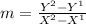 m=\frac{Y^2-Y^1}{X^2-X^1}