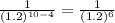 \frac{1}{(1.2)^{10-4}}=\frac{1}{(1.2)^{6}}