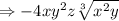 \Rightarrow -4xy^2z \sqrt[3]{x^2y}