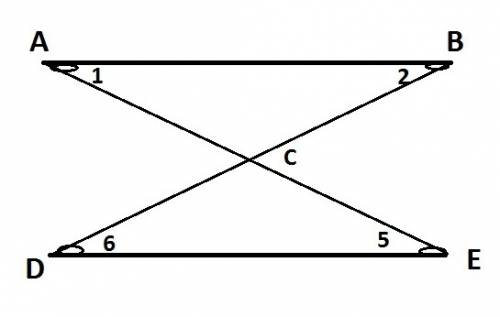 Question 1 (worth 4 points) (02.07)the figure shows two parallel lines ab and de cut by the transver