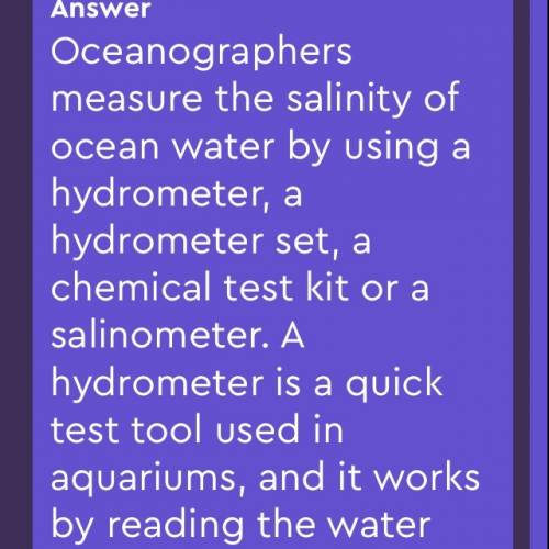 Why do oceanographers take measurements of the conductivity of the seawater?