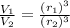 \frac{V_1}{V_2} =\frac{(r_1)^{3} }{(r_2)^{3}}