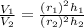 \frac{V_1}{V_2} =\frac{(r_1)^{2} h_1}{(r_2)^{2}h_2}
