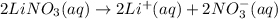 2LiNO_3(aq)\rightarrow 2Li^+(aq)+2NO_3^{-}(aq)