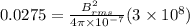 0.0275 = \frac{B_{rms}^2}{4 \pi \times 10^{-7}}(3 \times 10^8)