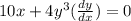 10x+4y^3(\frac{dy}{dx})=0