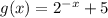g(x) = 2^{ - x}  + 5