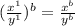 (\frac{x^1}{y^1} )^b = \frac{x^b}{y^b}