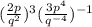 (\frac{2p}{q^{2}}) ^{3} (\frac{3p^{4}}{q^{-4}})^{-1}