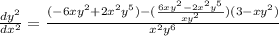 \frac{dy^2}{dx^2}=\frac{(-6xy^2+2x^2y^5)-(\frac{6xy^2-2x^2y^5}{xy^2})(3-xy^2)}{x^2y^6}