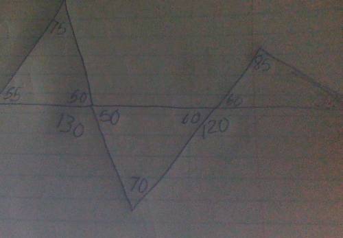 Find the measure of each angle using the triangle sum theorem and exterior angle theorem