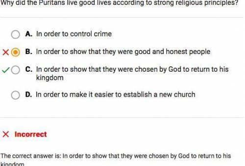 Why did the puritan live good lives according to strong religious principles