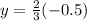 y=\frac{2}{3}(-0.5)